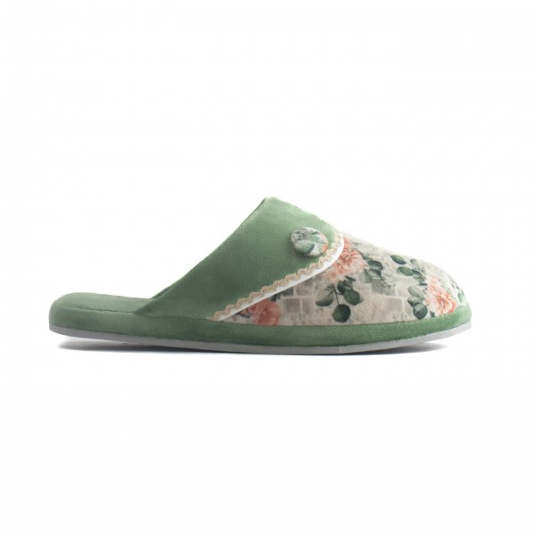 Pantufa Aberto Floral Leffa Feminino