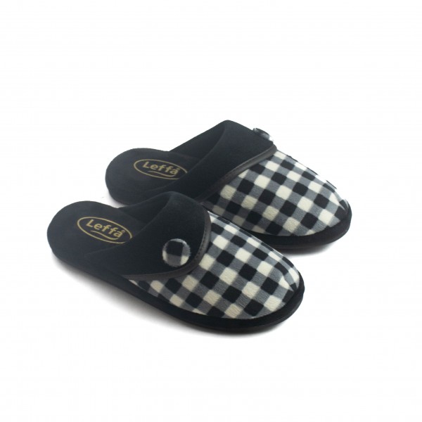 Pantufa Aberto Xadrez Leffa Feminino
