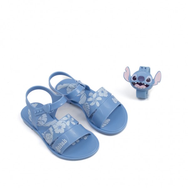 Sandália Rasteira com Relógio Stitch Time Kids Grendene Infantil
