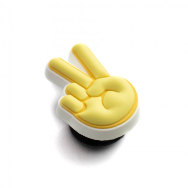 Broche Acessório Jibbitz Mão Sinal Da Paz Crocs Unissex