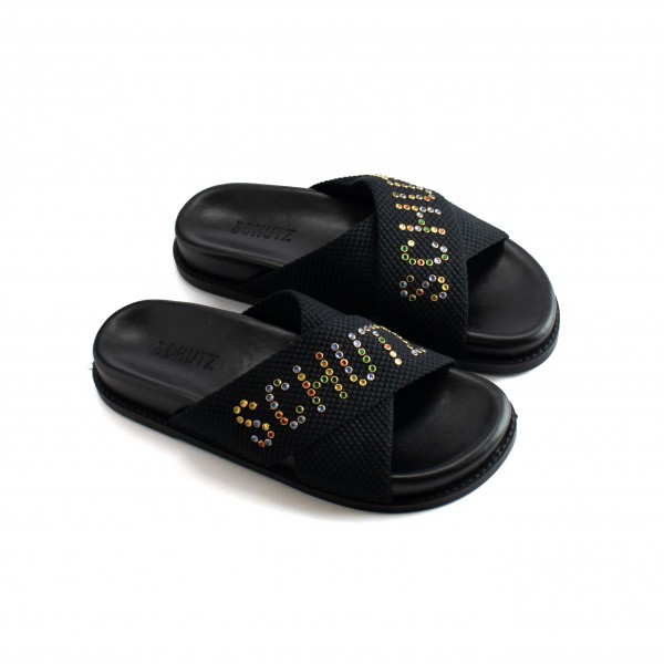 Sandália Papete Fita Algodão 4061 Schutz Feminino