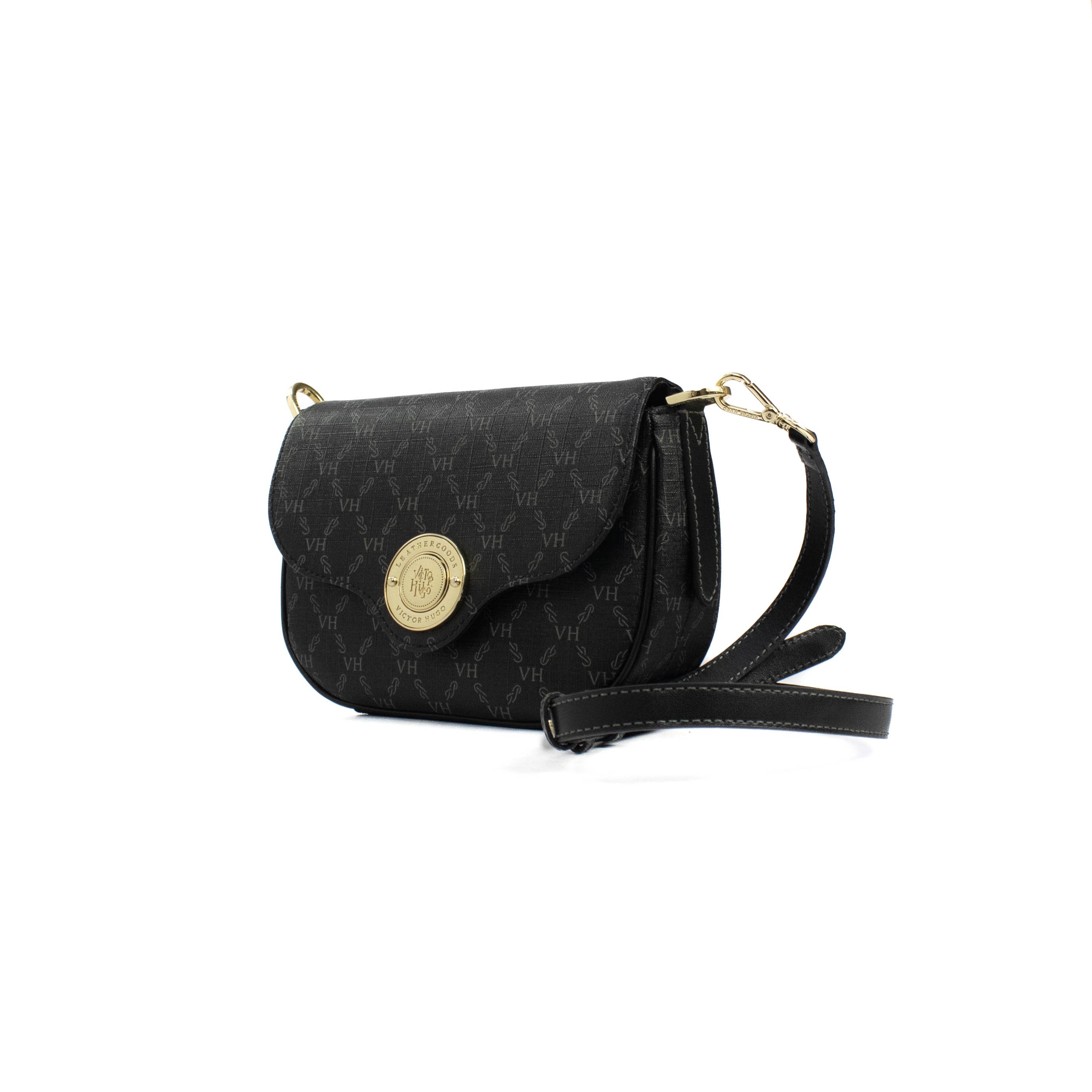 Bolsa Mini Bag Lock Baby Messenger Elos Couro Canvas Victor Hugo Feminino