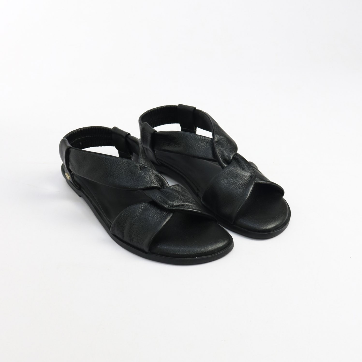 Sandália Rasteira Flat com Tiras Tubulares em Couro 365 Soft Feminino