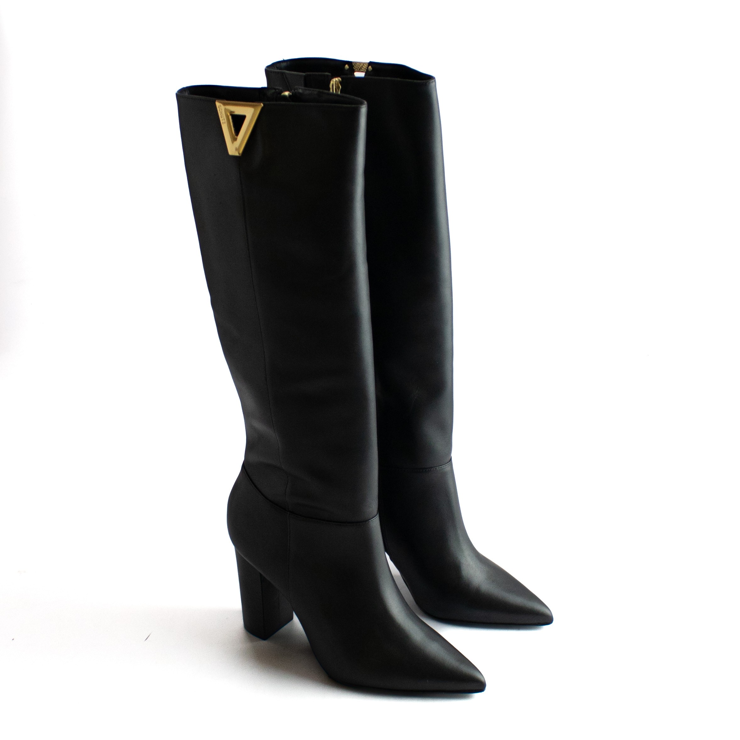 Bota Cano Longo em Couro de Salto Schutz Feminino
