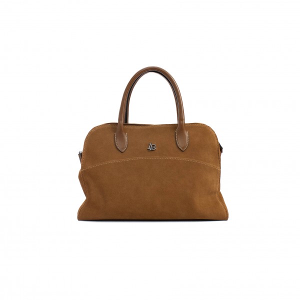 Bolsa Tote Irene em Couro Camurça Linea Bella Feminino