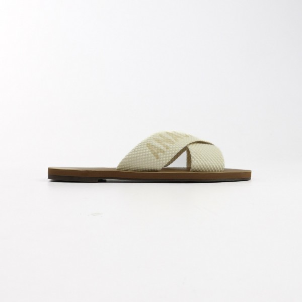 Chinelo Rasteira Flat de Tiras em X em Gorgurão Logo Anacapri Feminino