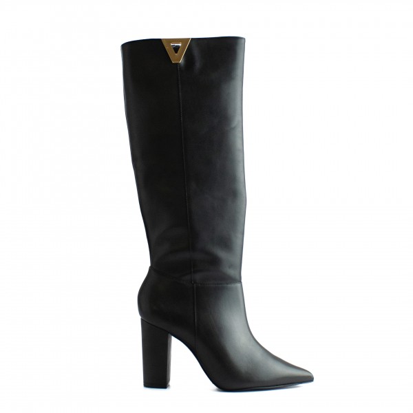 Bota Cano Longo em Couro de Salto Schutz Feminino