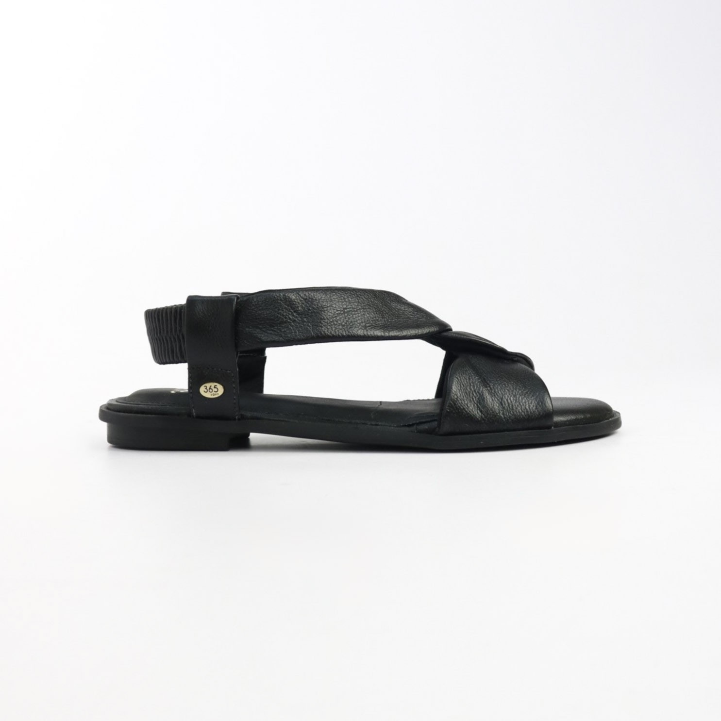 Sandália Rasteira Flat com Tiras Tubulares em Couro 365 Soft Feminino