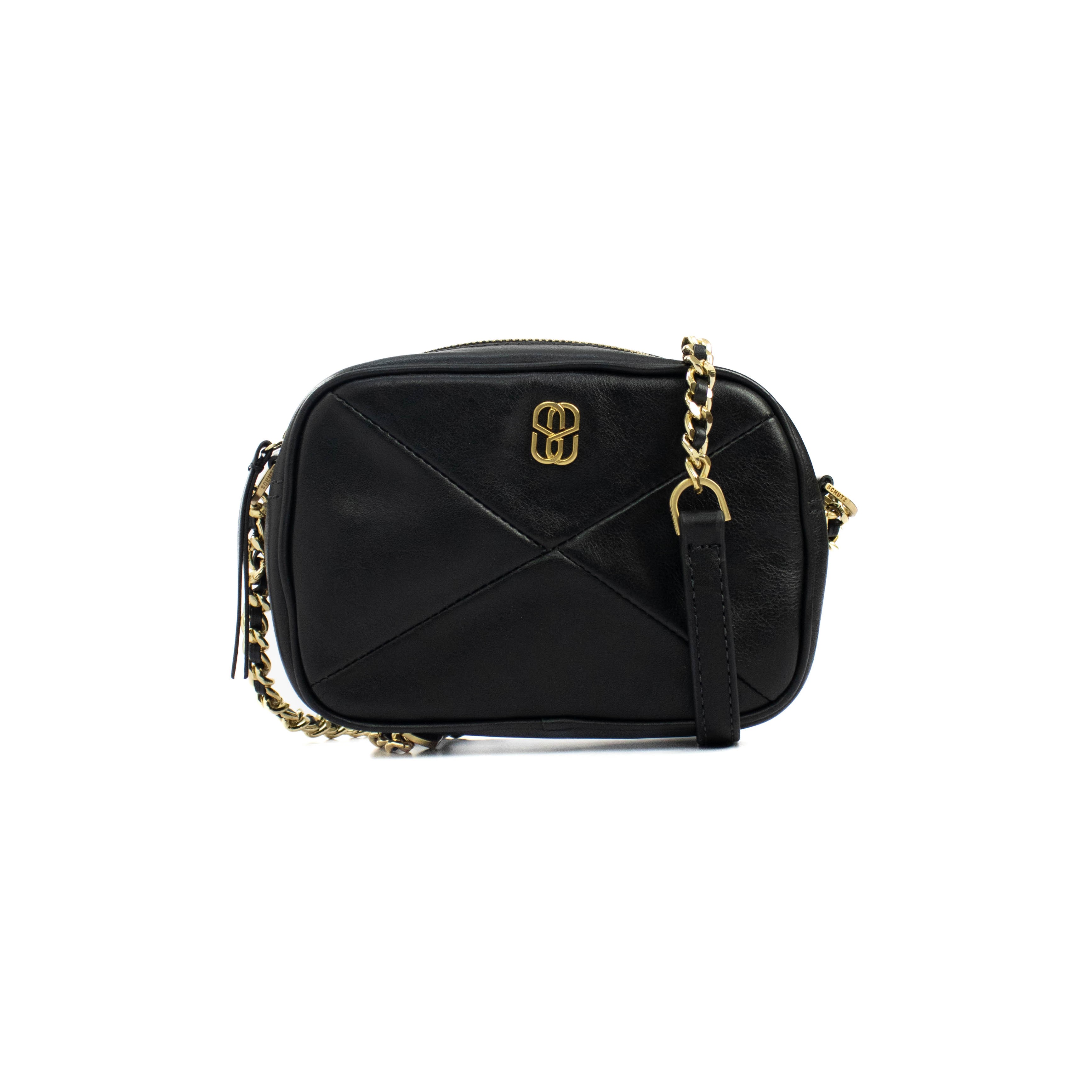 Bolsa Tiracolo em Couro Black Pequena Schutz Feminino