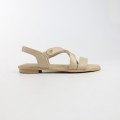 Sandália Rasteira Flat de Tiras Lisas em Couro 365 Soft Feminino