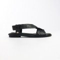 Sandália Rasteira Flat com Tiras Tubulares em Couro 365 Soft Feminino
